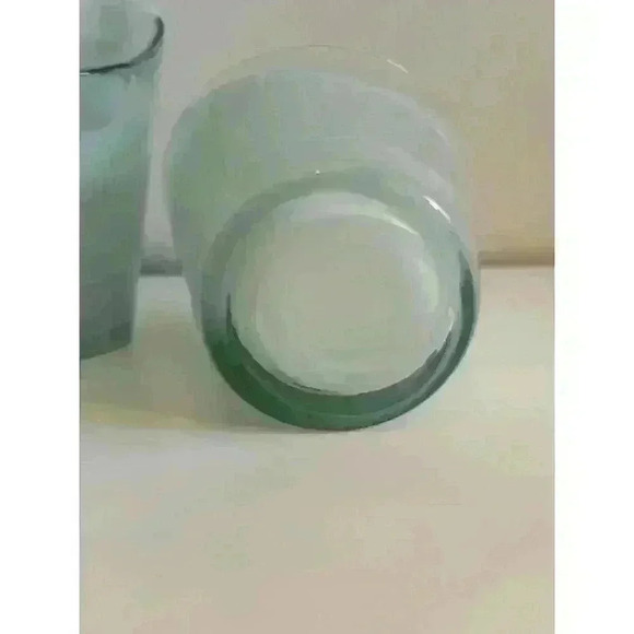 3  Light Blue white green Free Flow recycled glass ART VASE Lg Slant Modern - Picture 6 of 6